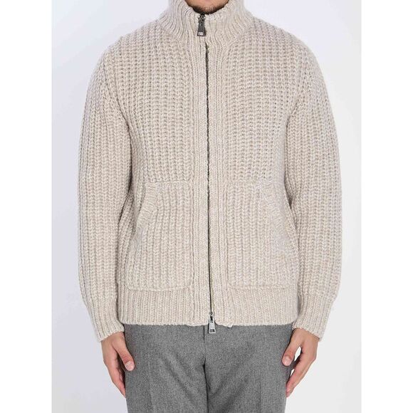 Roberto Collina Men Zipped Ribbed Sweatshirt - Picture 1 of 5